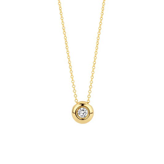 Collier Geelgoud 14k met lab grown diamant
