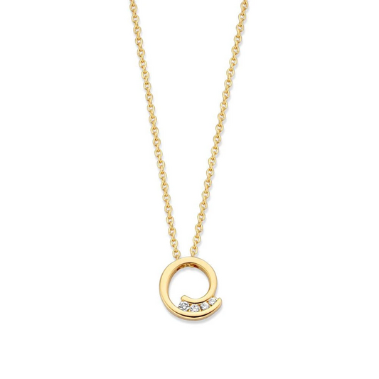 Collier geelgoud briljant 0,03 crt.