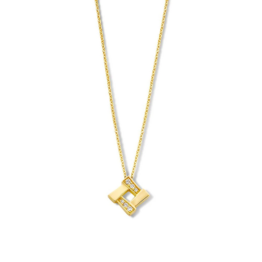 Collier geelgoud briljant 0,04 crt.