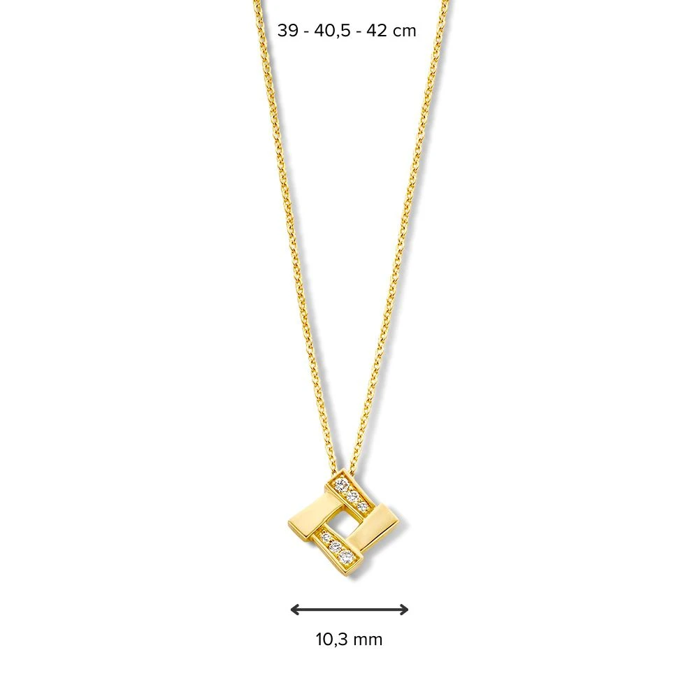Collier geelgoud briljant 0,04 crt.