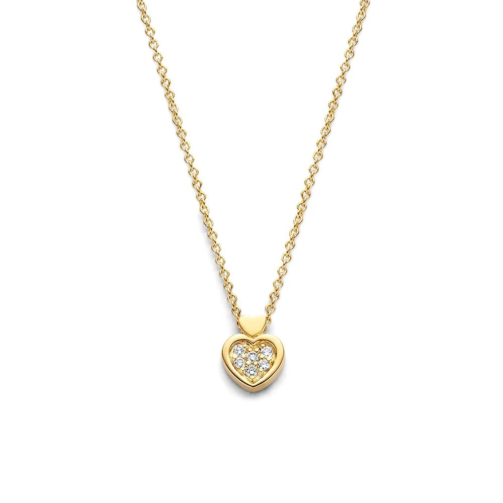 Collier geelgoud briljant 0,05 crt.