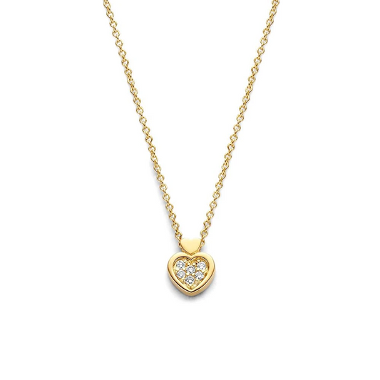 Collier geelgoud briljant 0,05 crt.