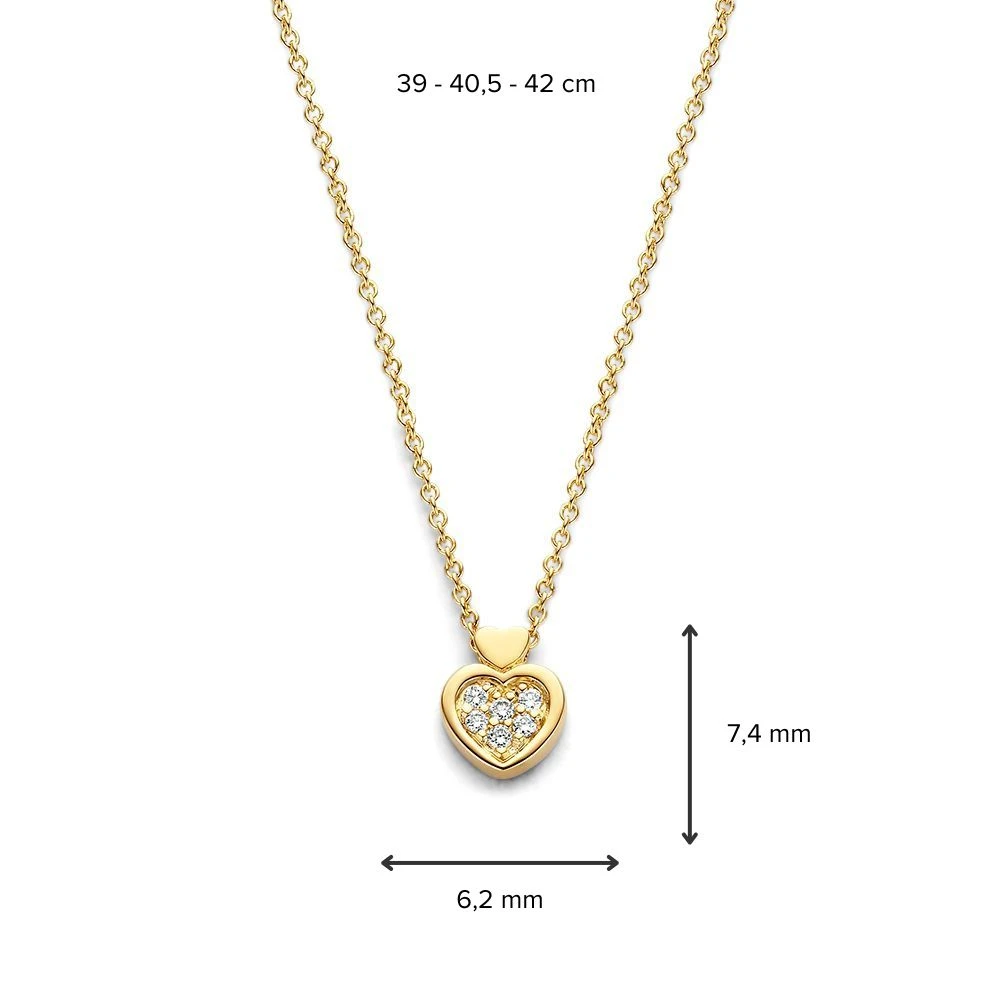 Collier geelgoud briljant 0,05 crt.