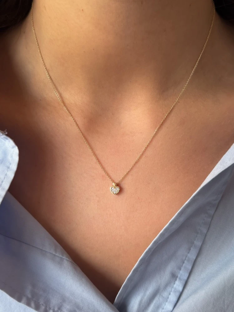 Collier geelgoud briljant 0,05 crt.