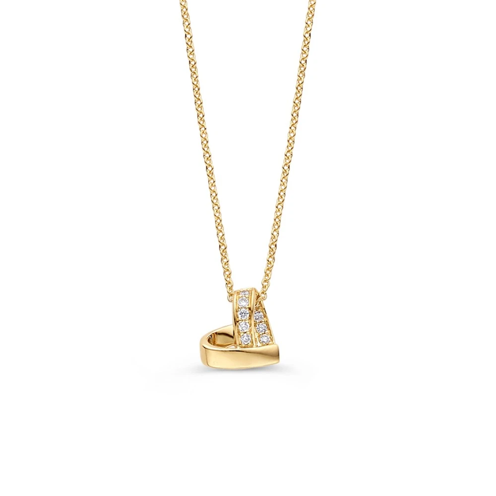 Collier geelgoud briljant 0,06 crt.