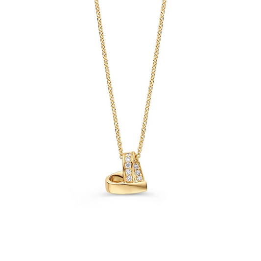 Collier geelgoud briljant 0,06 crt.
