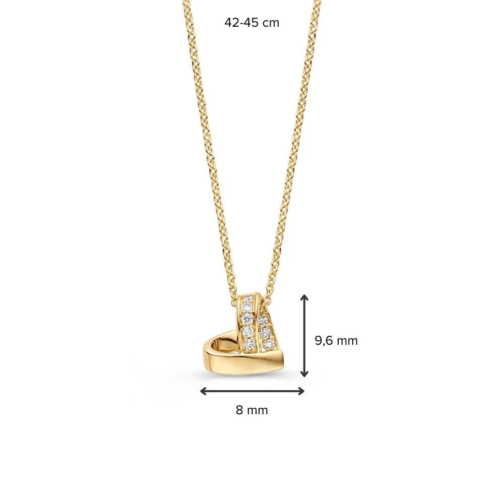 Collier geelgoud briljant 0,06 crt.