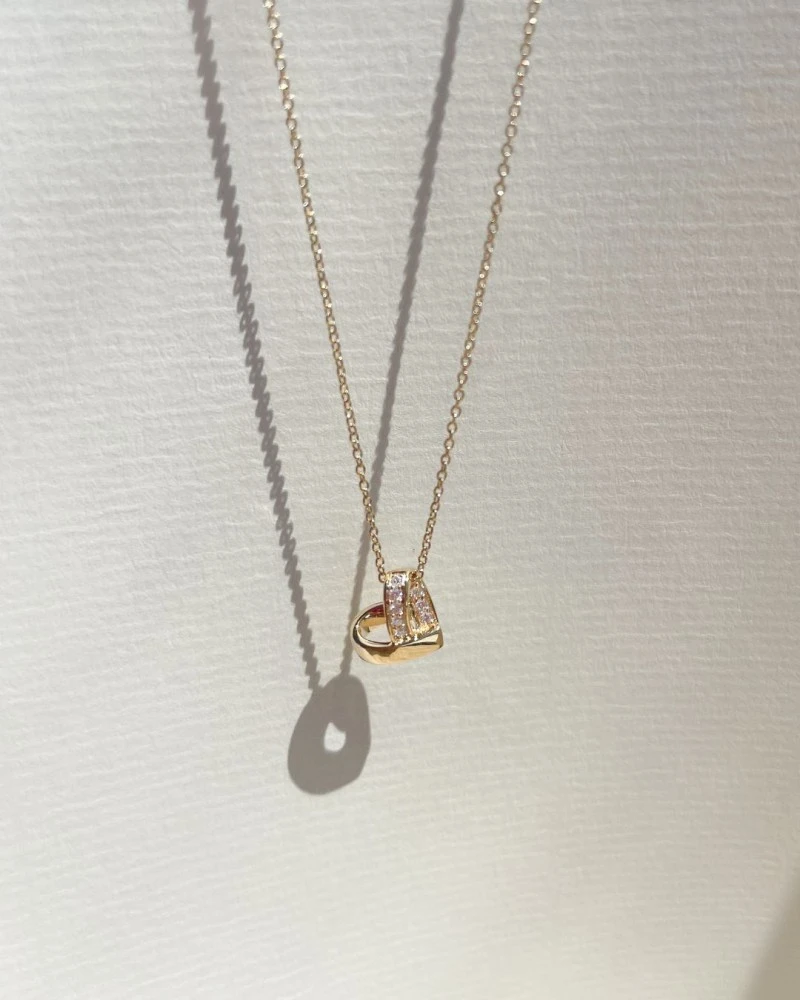 Collier geelgoud briljant 0,06 crt.
