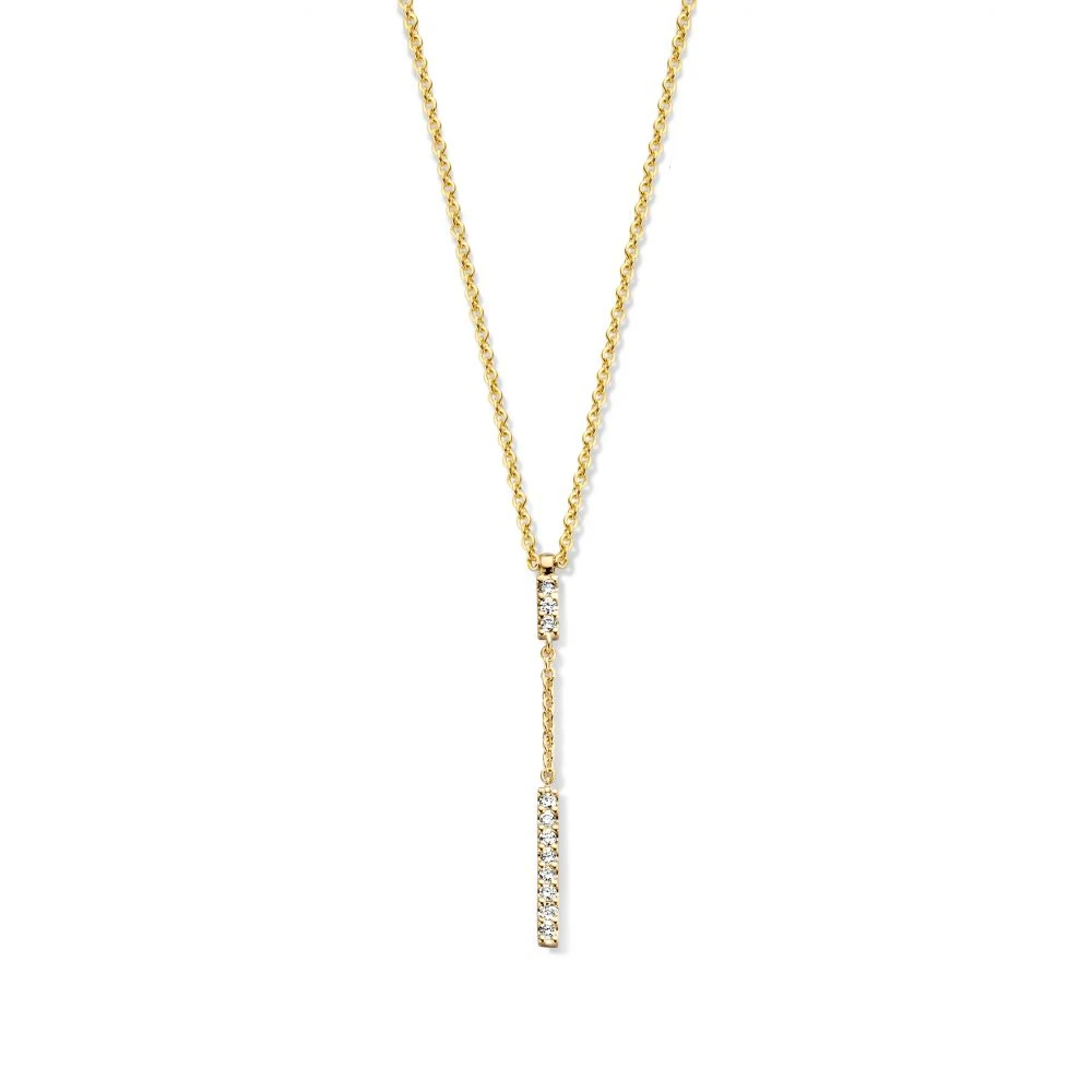 Collier geelgoud briljant 0,06 crt.