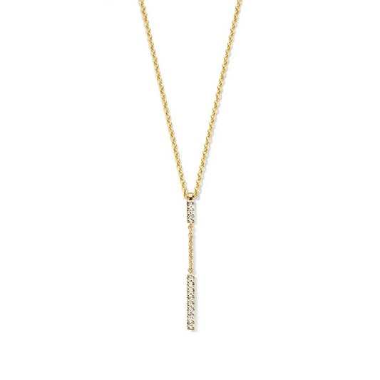 Collier geelgoud briljant 0,06 crt.