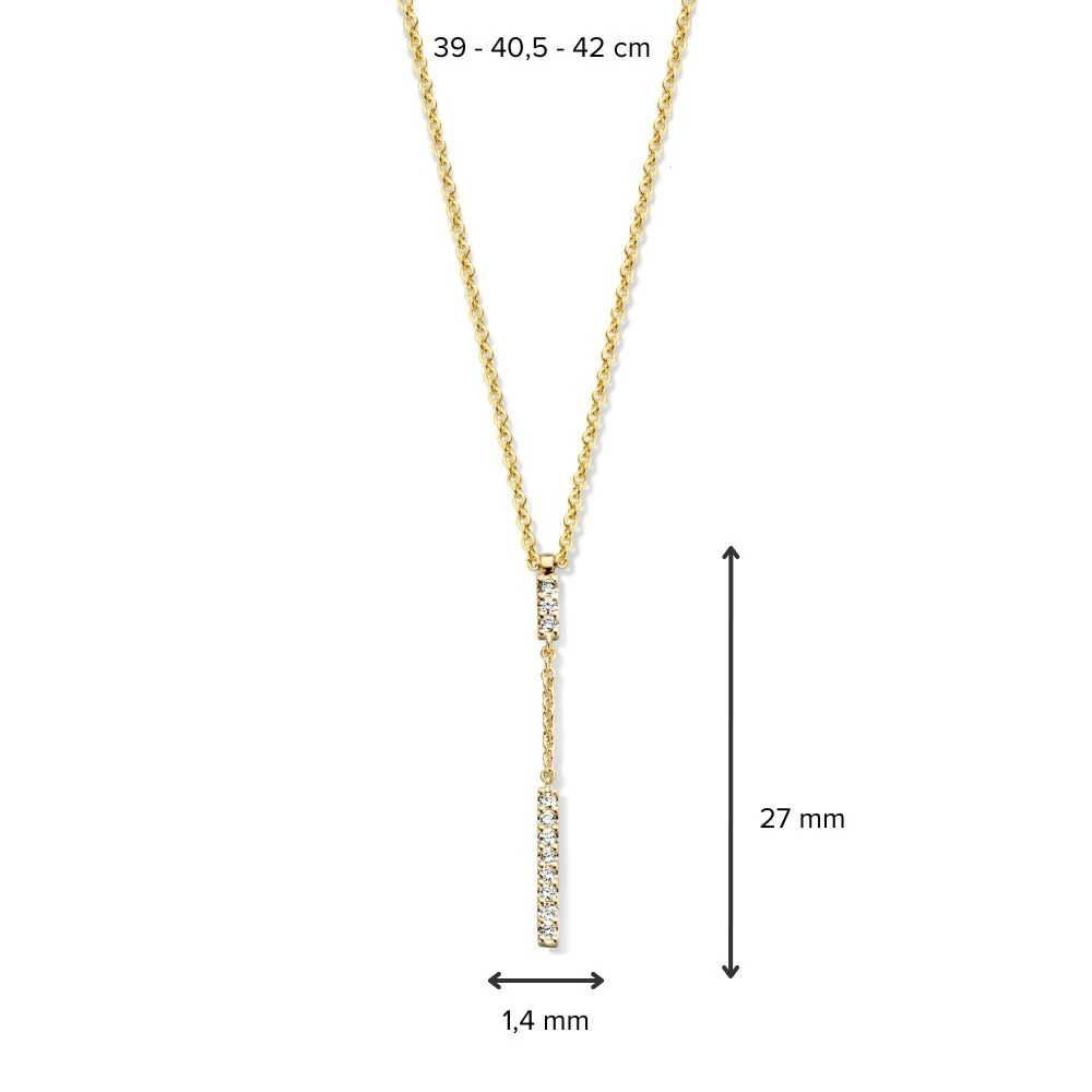 Collier geelgoud briljant 0,06 crt.