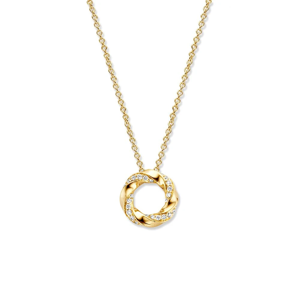 Collier geelgoud briljant 0,06 crt.