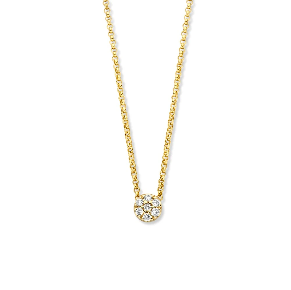 Collier geelgoud briljant 0,06 crt.