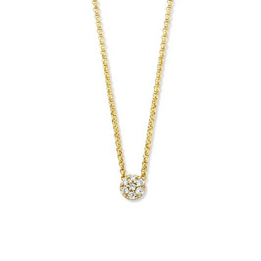 Collier geelgoud briljant 0,06 crt.