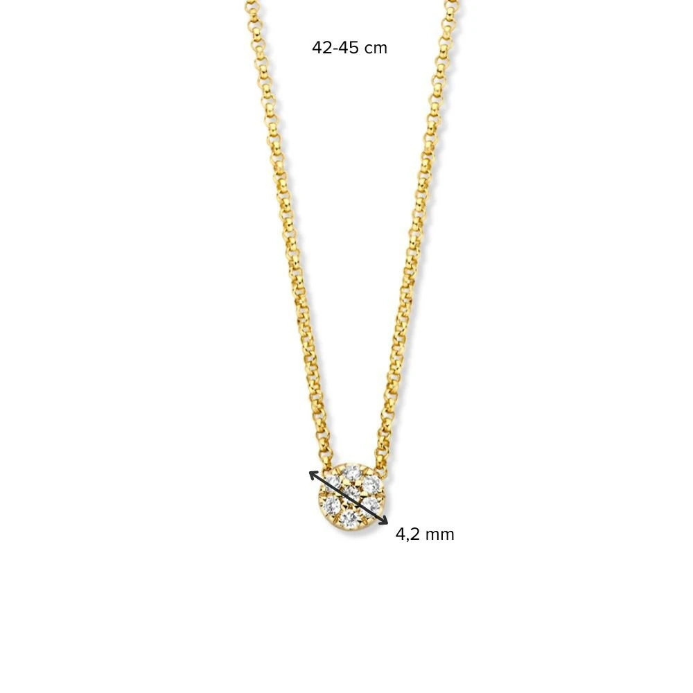 Collier geelgoud briljant 0,06 crt.