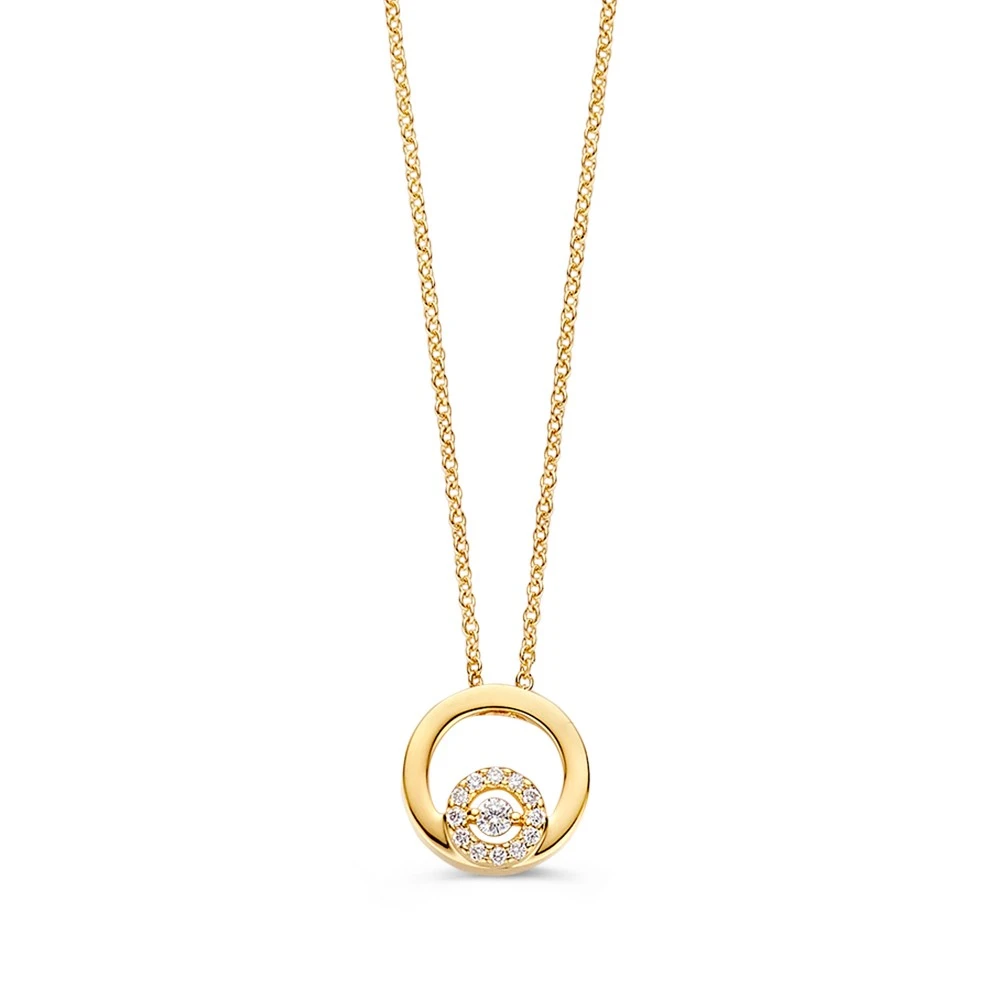 Collier geelgoud briljant 0,06 crt.