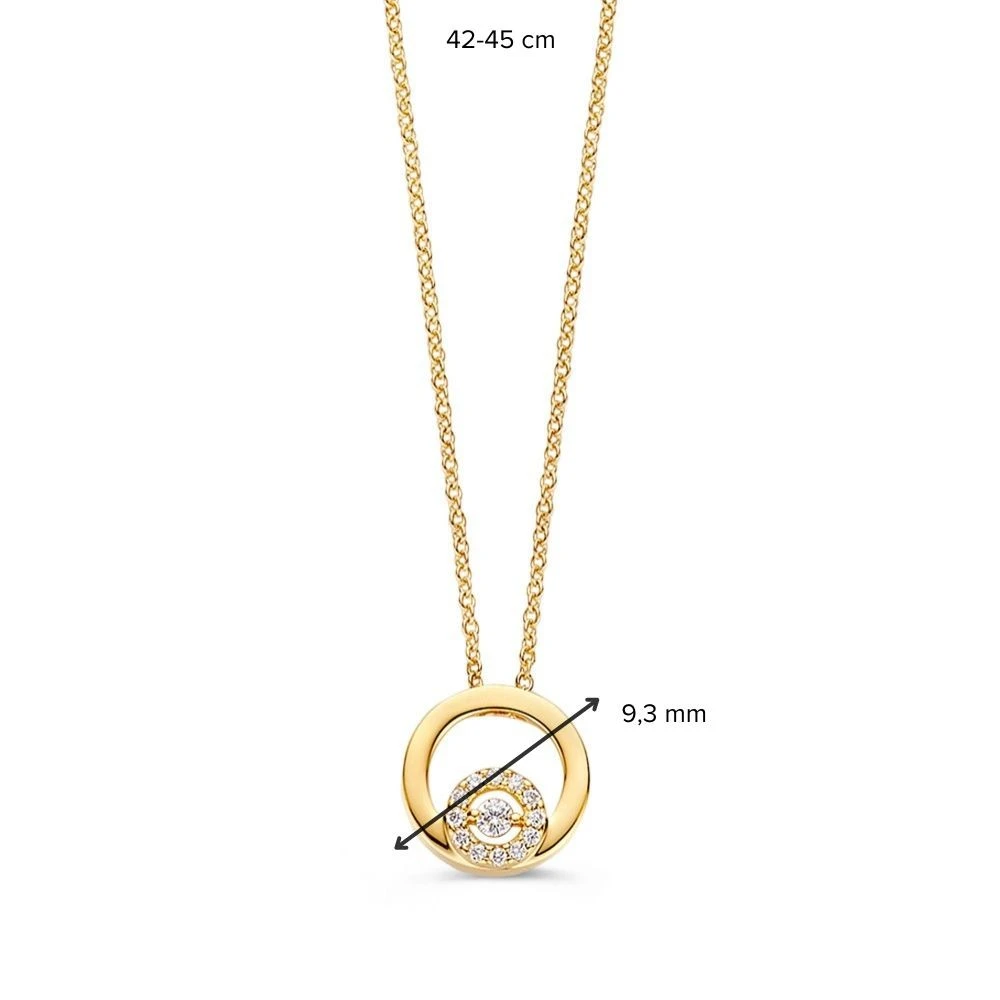 Collier geelgoud briljant 0,06 crt.