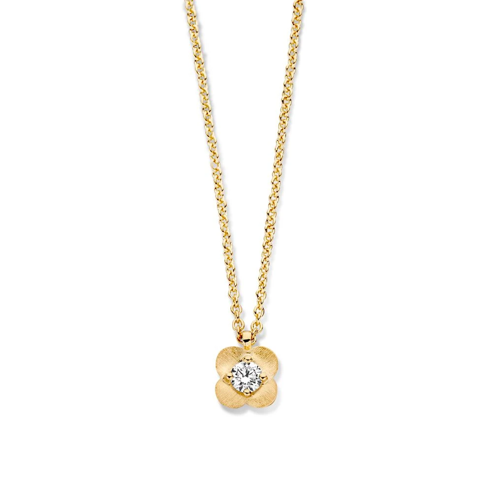 Collier geelgoud briljant 0,07 crt.