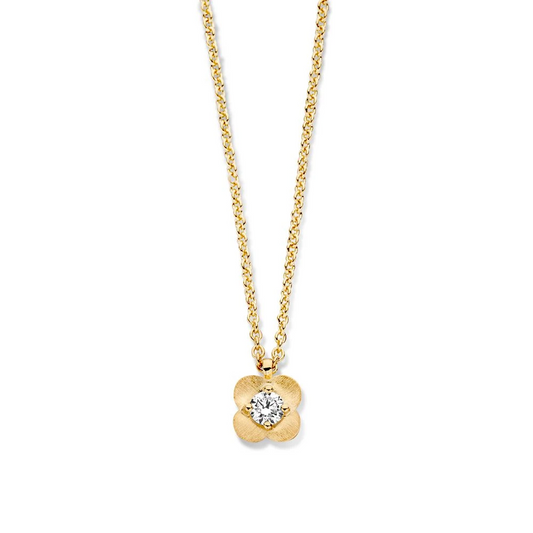Collier geelgoud briljant 0,07 crt.