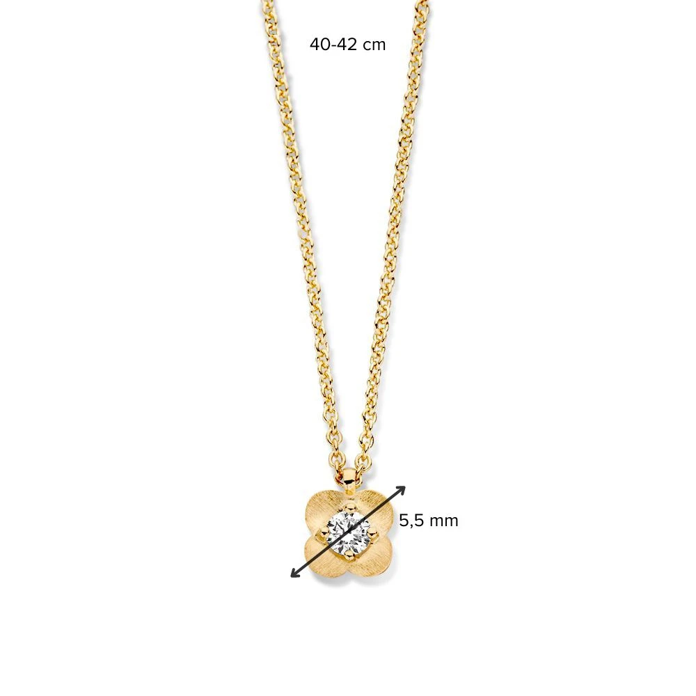Collier geelgoud briljant 0,07 crt.