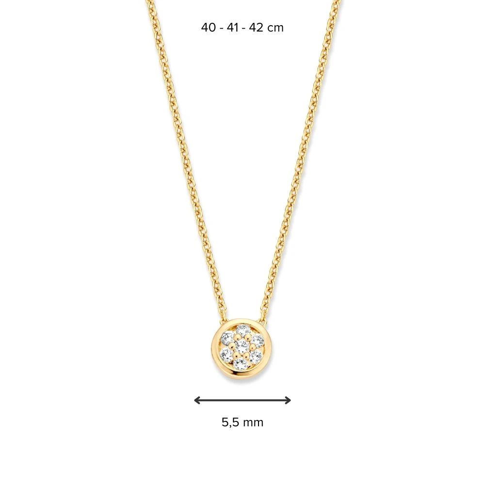 Collier geelgoud briljant 0,09 crt.
