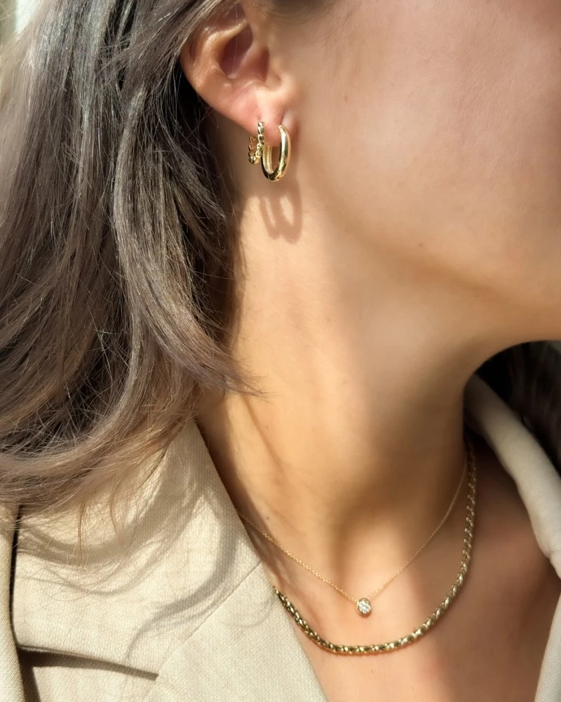 Collier geelgoud briljant 0,09 crt.