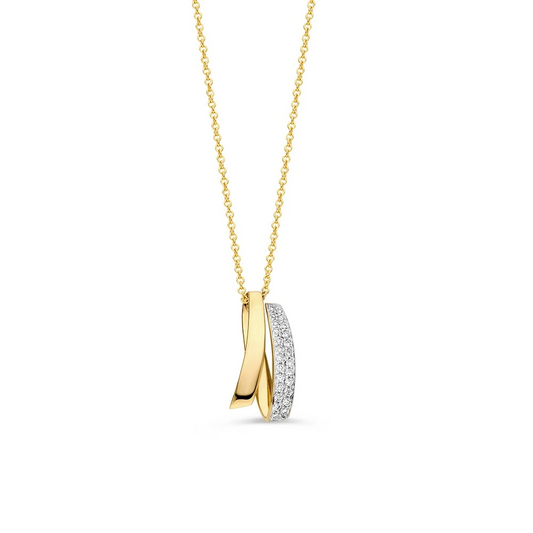 Collier geelgoud briljant 0,10 crt.