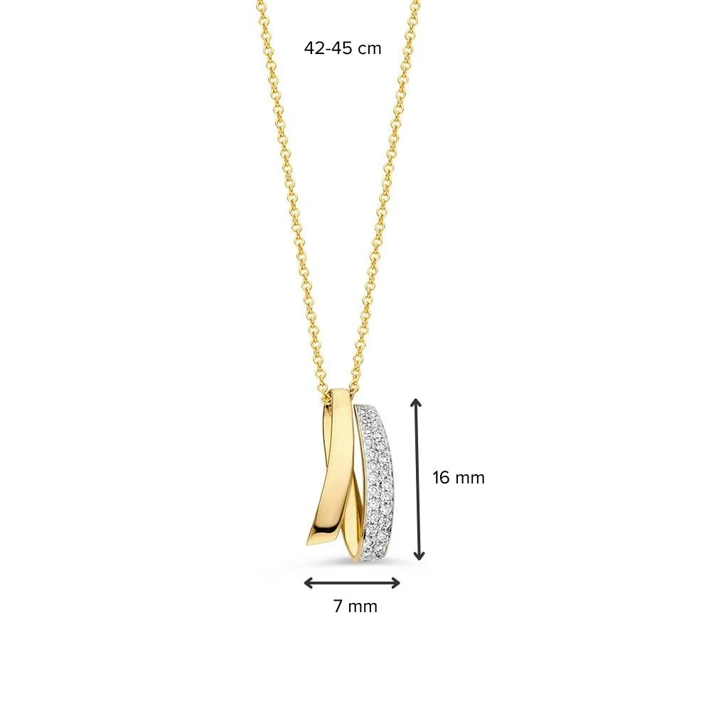 Collier geelgoud briljant 0,10 crt.
