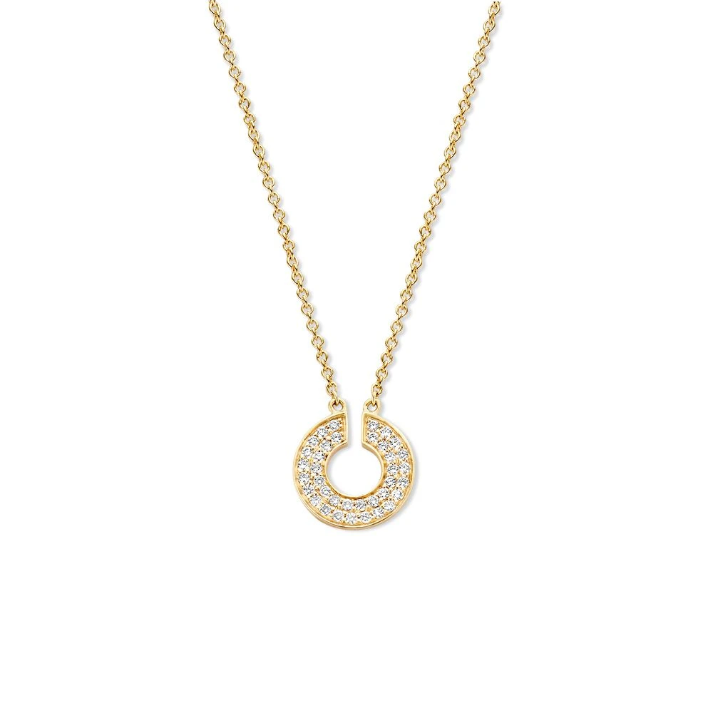 Collier geelgoud briljant 0,11 crt.