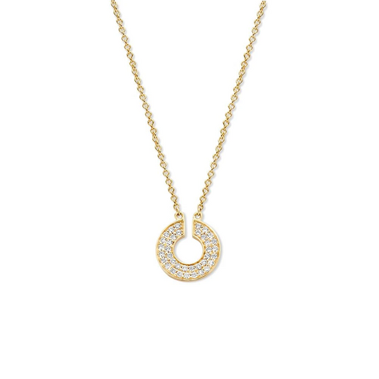 Collier geelgoud briljant 0,11 crt.