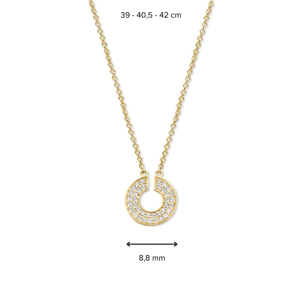 Collier geelgoud briljant 0,11 crt.