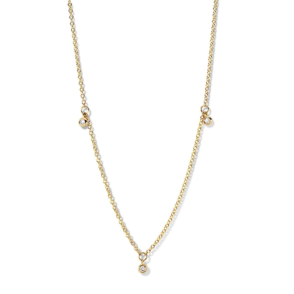 Collier geelgoud briljant 0,12 crt.