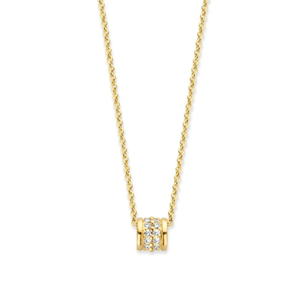 Collier geelgoud briljant 0,12 crt.