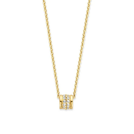 Collier geelgoud briljant 0,12 crt.