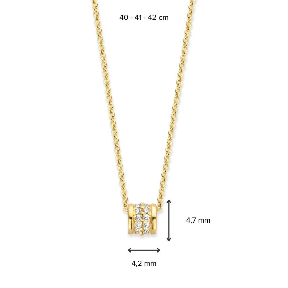 Collier geelgoud briljant 0,12 crt.