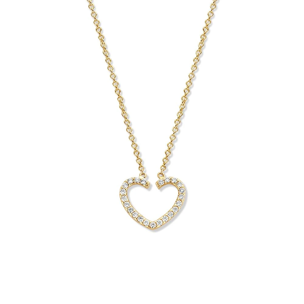 Collier geelgoud briljant 0,12 crt.