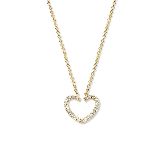 Collier geelgoud briljant 0,12 crt.