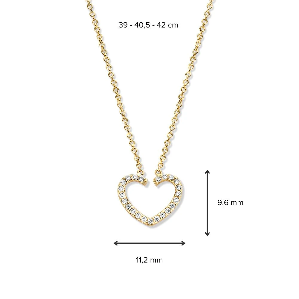 Collier geelgoud briljant 0,12 crt.