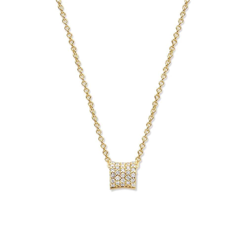 Collier geelgoud briljant 0,16 crt.