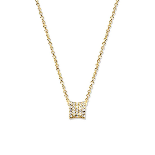 Collier geelgoud briljant 0,16 crt.