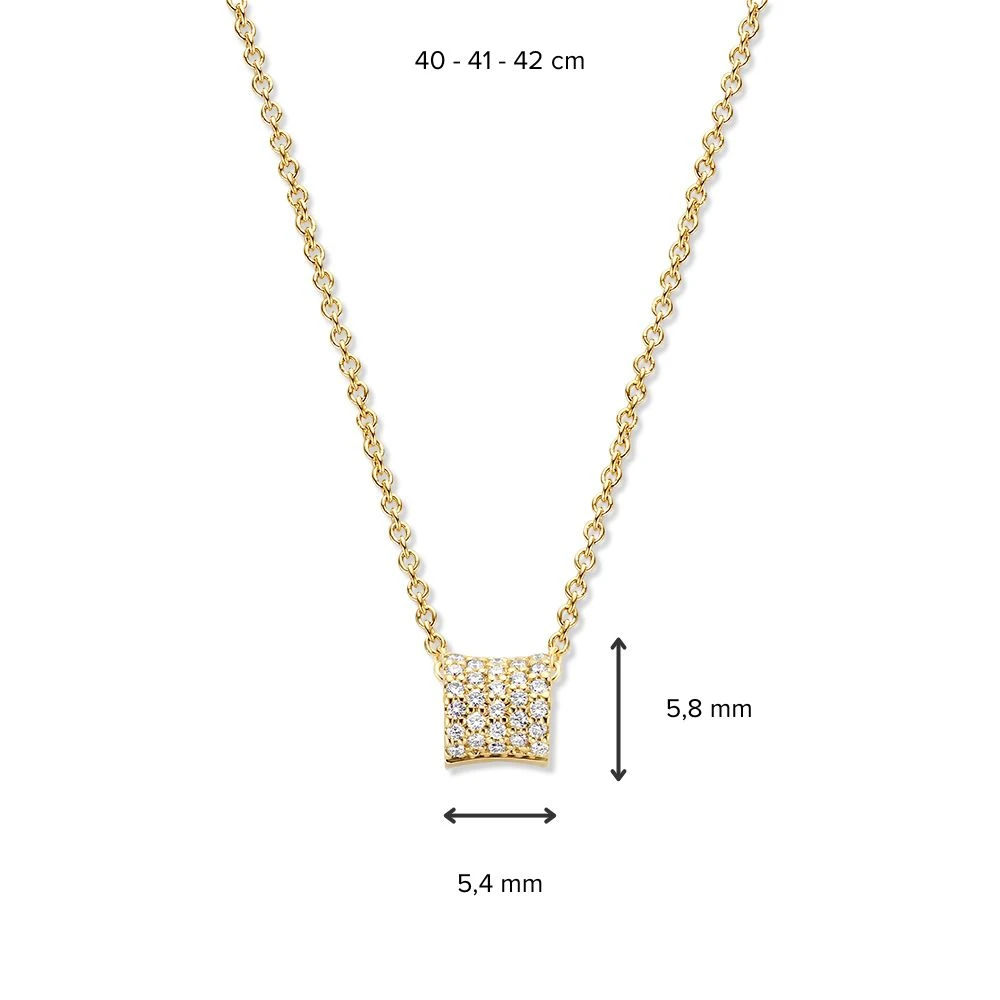 Collier geelgoud briljant 0,16 crt.