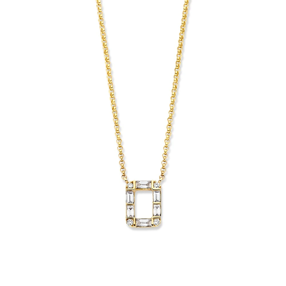 Collier geelgoud briljant 0,17 crt.