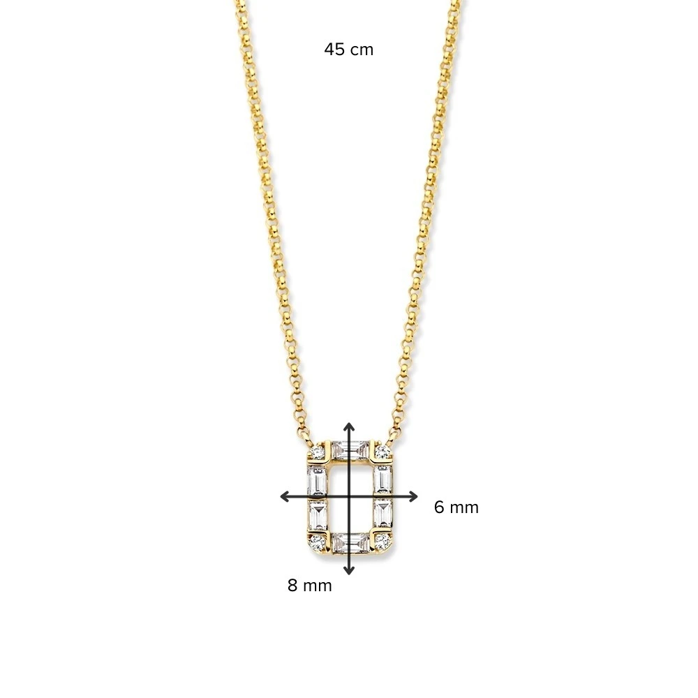 Collier geelgoud briljant 0,17 crt.