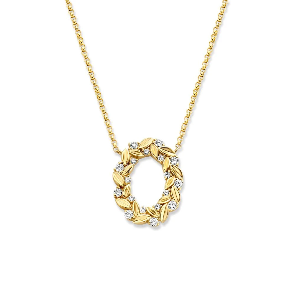 Collier geelgoud briljant 0,20 crt.