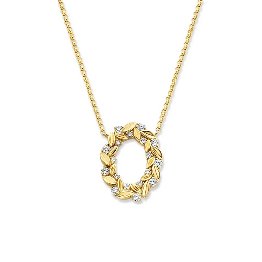 Collier geelgoud briljant 0,20 crt.