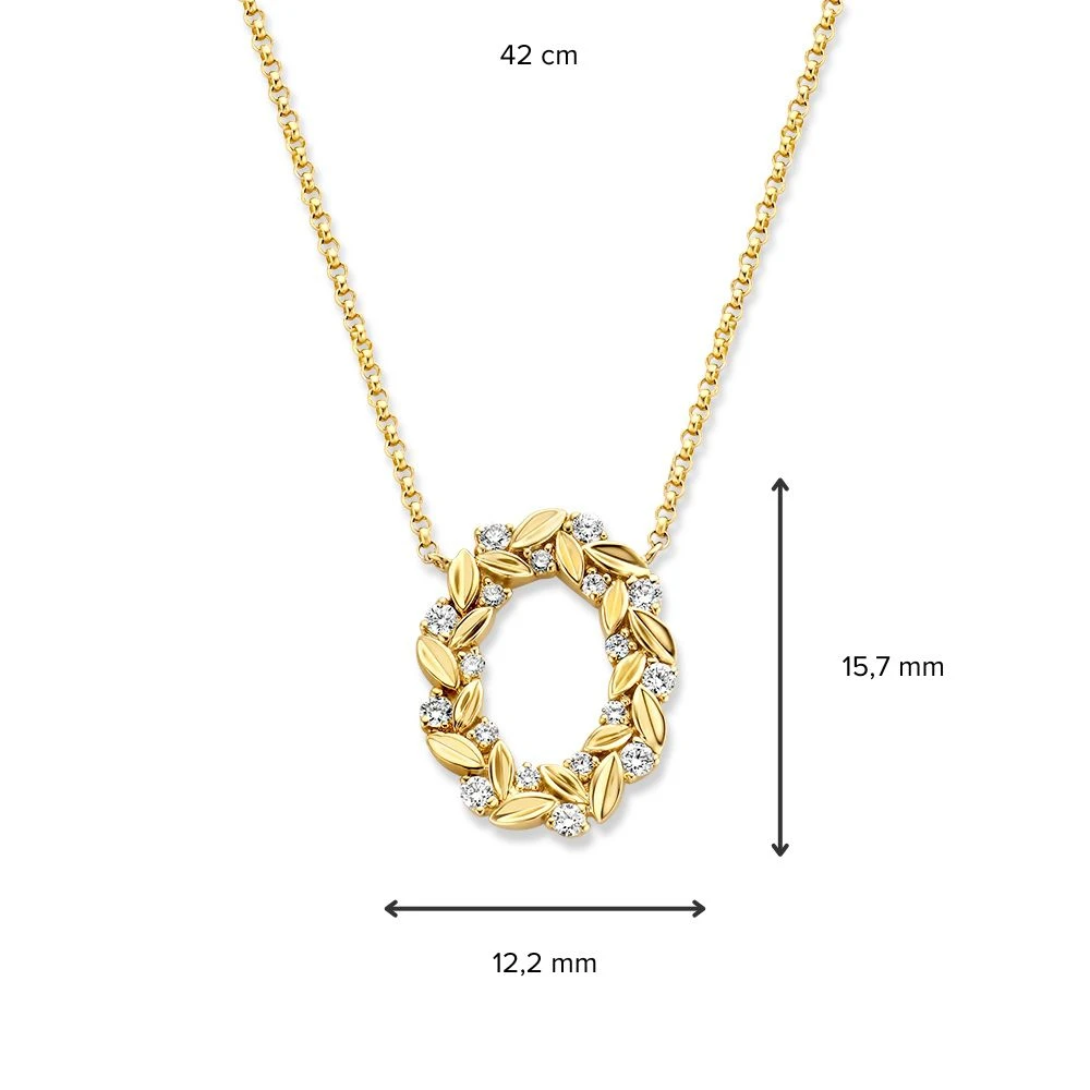 Collier geelgoud briljant 0,20 crt.