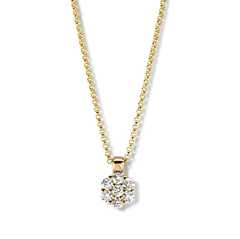 Collier geelgoud briljant 0,20 crt.