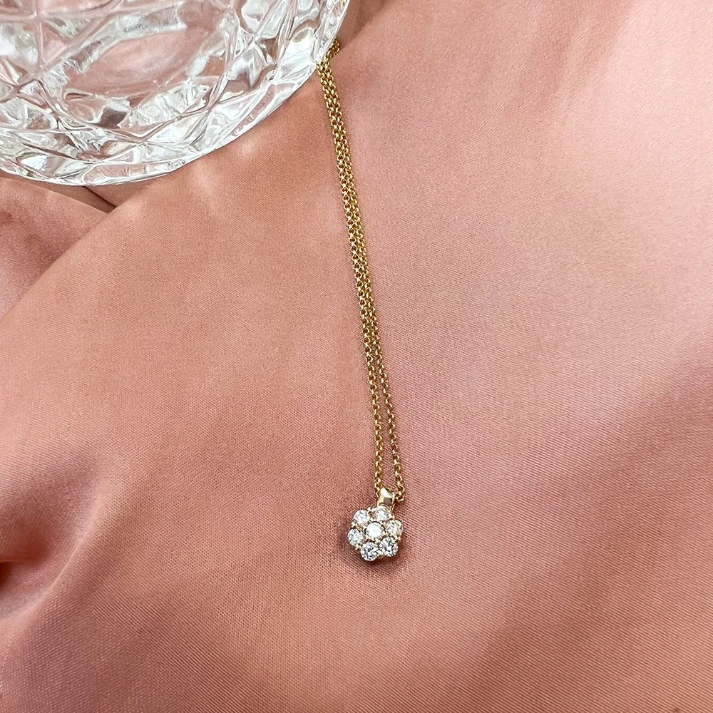 Collier geelgoud briljant 0,20 crt.