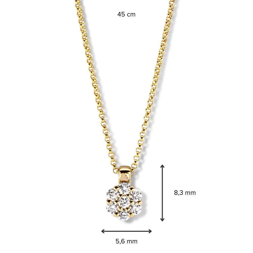 Collier geelgoud briljant 0,20 crt.