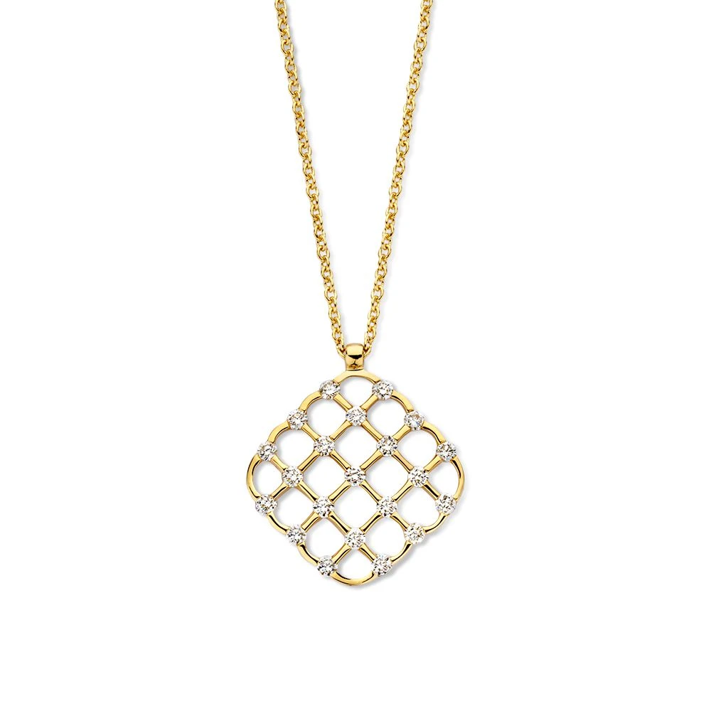 Collier geelgoud briljant 0,22 crt.
